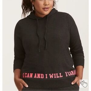 Torrid sz 2 Motivational Inspirational I Can I Will Hoodie Pullover Sweater 2X